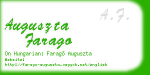 auguszta farago business card